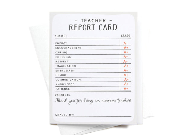 Teacher Report Card Greeting Card - DS