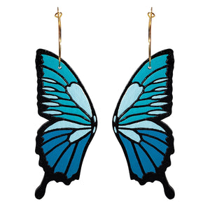 Blue Fantasy Butterfly Hoops - 1